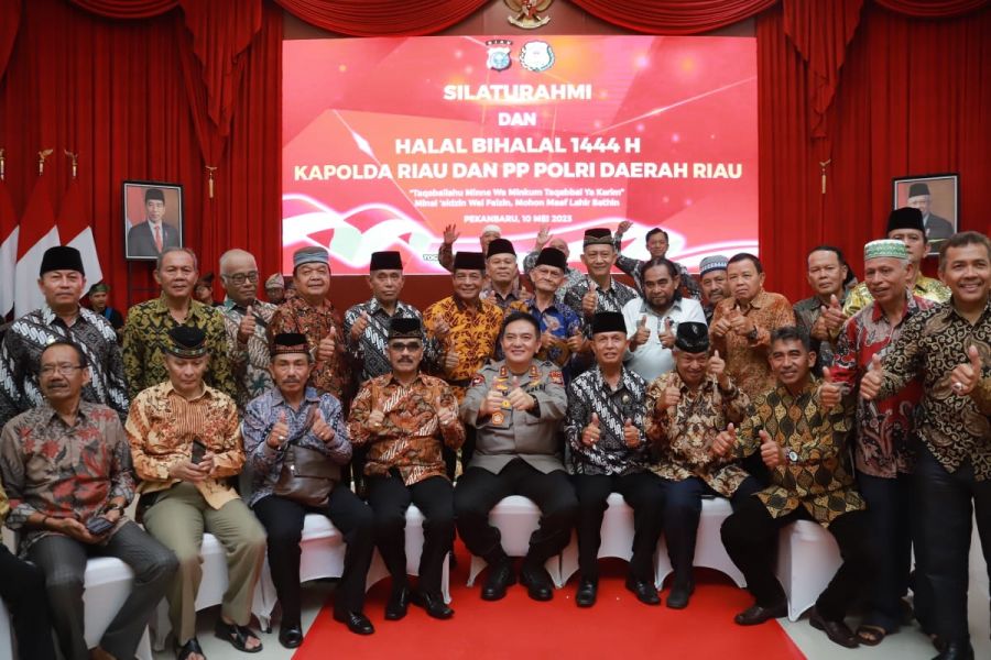 Acara Halal Bihalal Kapolda Riau Berlangsung Suka Cita Bersama Ratusan Purnawirawan Polri