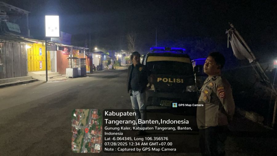 Antisipasi Kejahatan Jalanan, Kanit Reskrim Polsek Kresek Pimpin Patroli Malam di Gunung Kaler