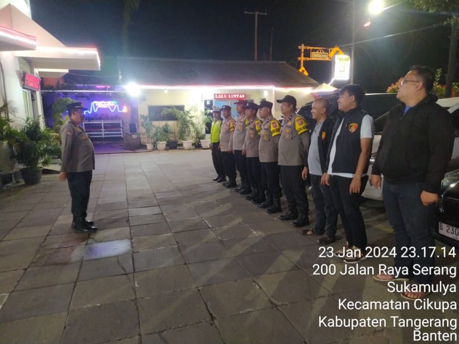 Apel Cipkon Polsek Cikupa Antisipasi Guantibmas dan Patroli Mobile Jaga Keamanan Malam