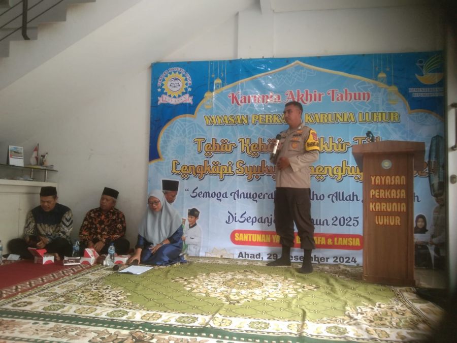 Babinkamtibmas Kelurahan Sukamulya Hadiri Santunan Yatim Piatu di Yayasan Perkasa Karunia Luhur