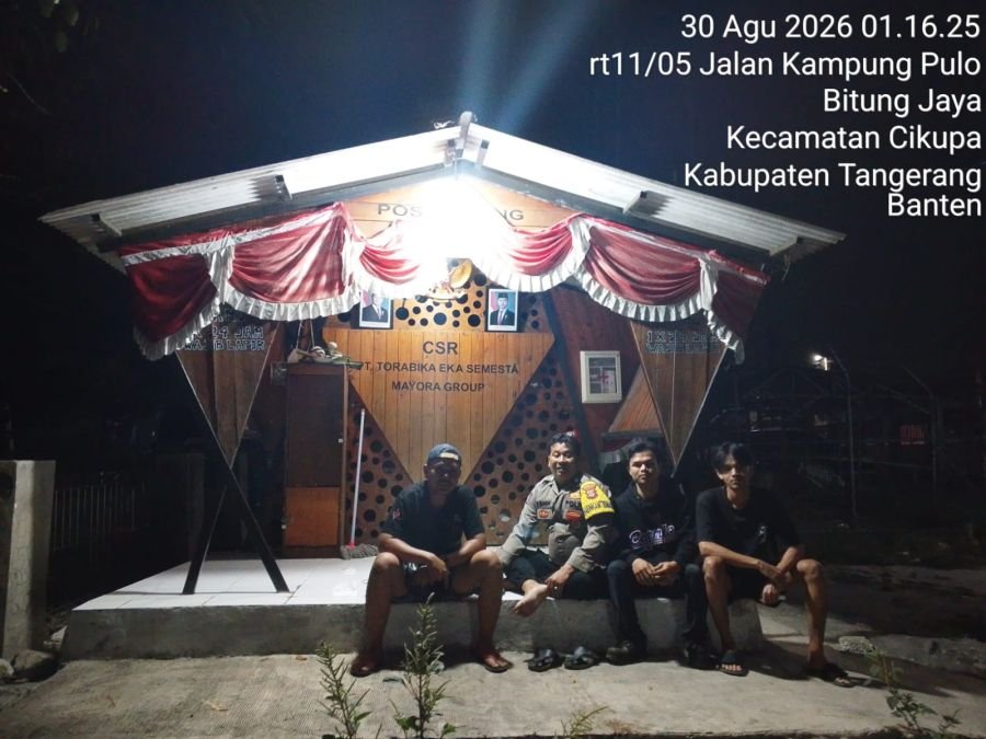 Bhabinkamtibmas Bitung Jaya Sambangi Pos Siskamling, Ajak Warga Bersama Jaga Keamanan Lingkungan