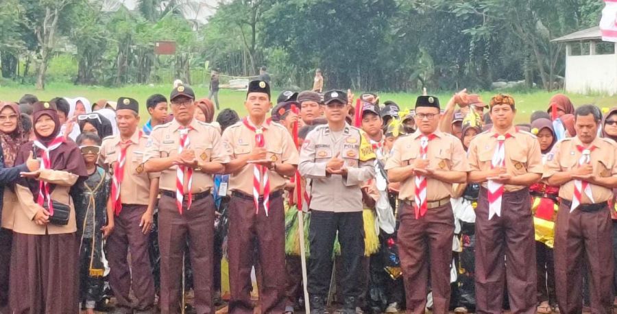 Bhabinkamtibmas Hadiri Penutupan DIANPINRU Pramuka Tingkat Kwarran Cikupa 2025