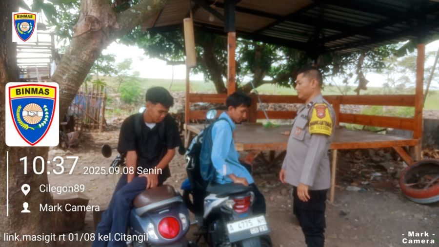 Bhabinkamtibmas Polsek Ciwandan Imbau Warga Waspada Curanmor
