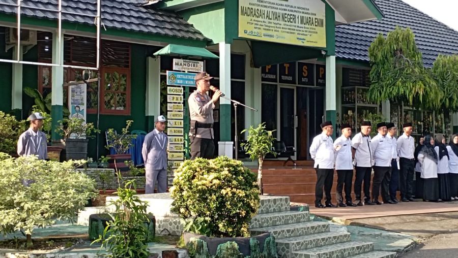 Cipkon Pemilu 2024 : Polres Muara Enim Lakukan Sosialisasi tentang Bahaya Penggunaan Knalpot Brong