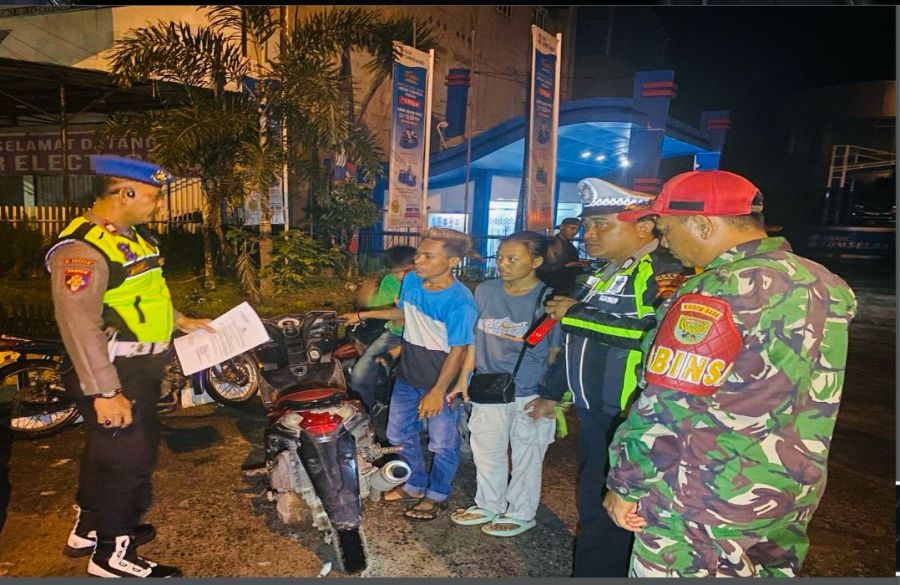 Ciptakan Situasi Pemilu Kondusif, Polres Prabumulih Gandeng TNI Lakukan Razia