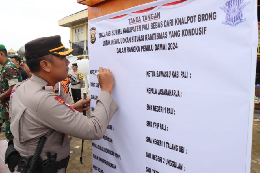 Forkopimda PALI Gelar Deklarasi Sumsel Bebas Dari Knalpot Brong