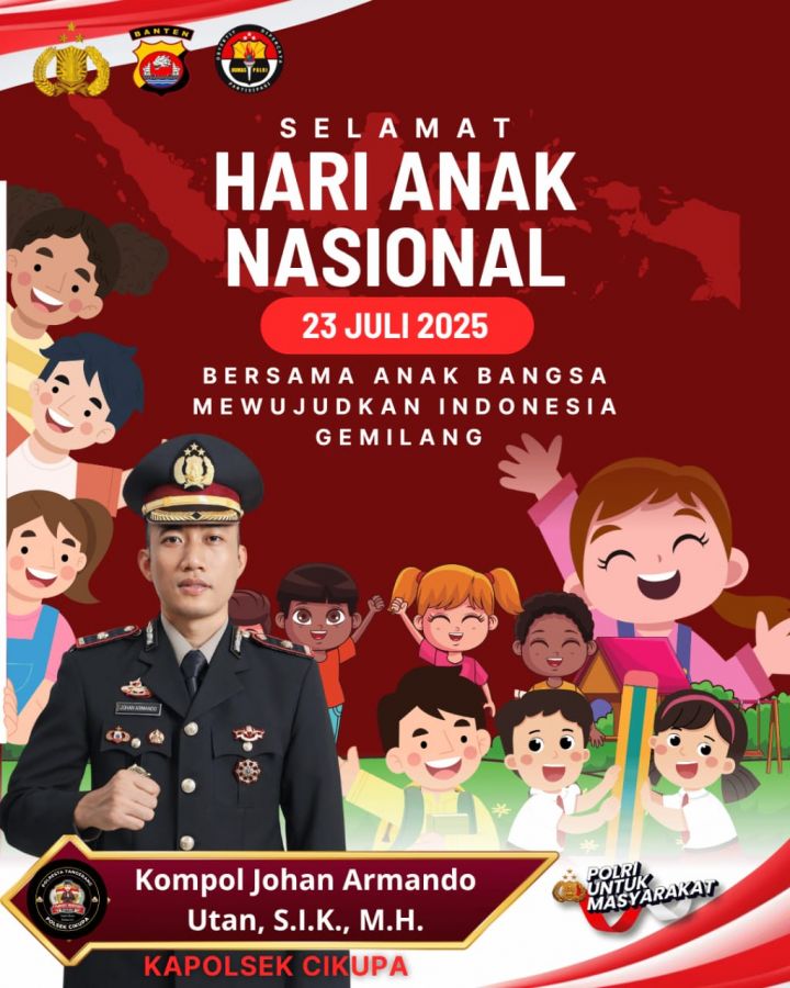 Hari Anak Nasional 2025, Polsek Cikupa Dukung Tumbuh Kembang Anak