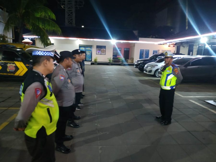 Kanit Lantas Ipda Udi Muhdi Pimpin Apel dan Patroli Antisipasi Kejahatan