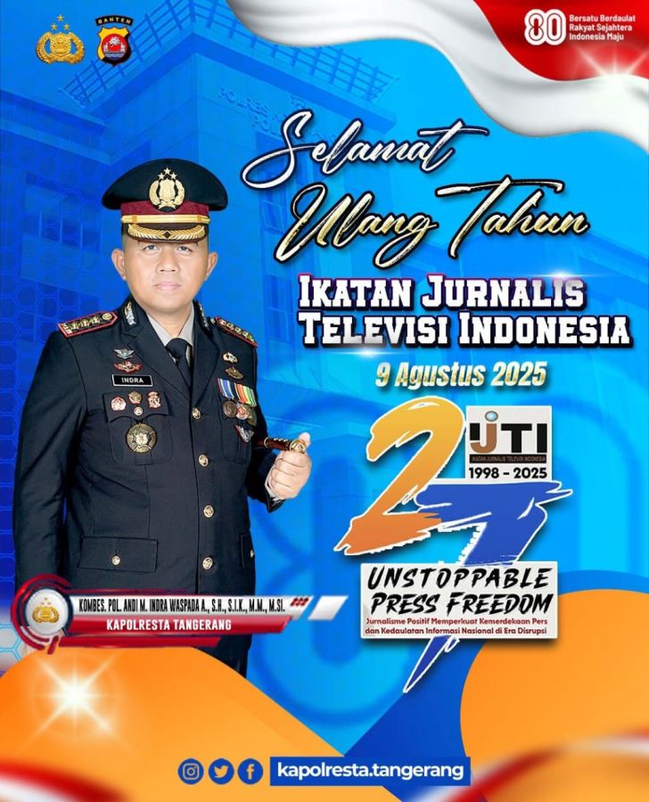 Kapolresta Tangerang Sampaikan Ucapan Selamat HUT ke-27 Ikatan Jurnalis Televisi Indonesia