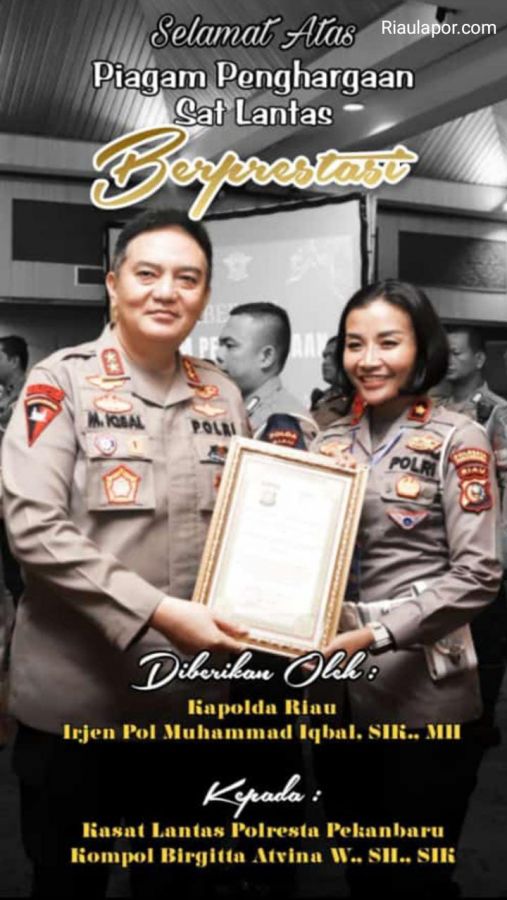 Kompol Birgitta Atvina Wijayanti Dapat Penghargaan Ungkap 20 Kg Sabu di Riau