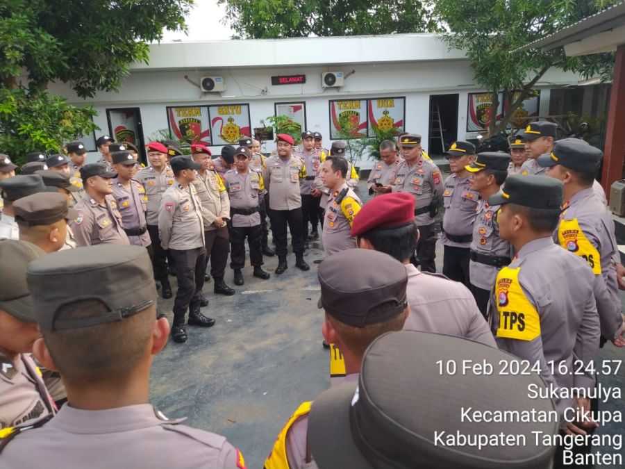 Kompol Tedy Heru Murtianto Pimpin Apel Gabungan Persiapan Pengamanan Pemungutan Suara Pemilu 2024