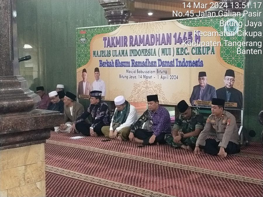 Maesyal Rasyid Rudi PJ Bupati Tangerang Hadiri Takmir Ramadhan 1445 di Desa Bitung Jaya