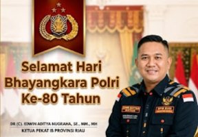 Momen HUT Bhayangkara ke-80, Edwin Ketua PEKAT IB Riau Ajak Masyarakat Perkuat Sinergi dengan Polri