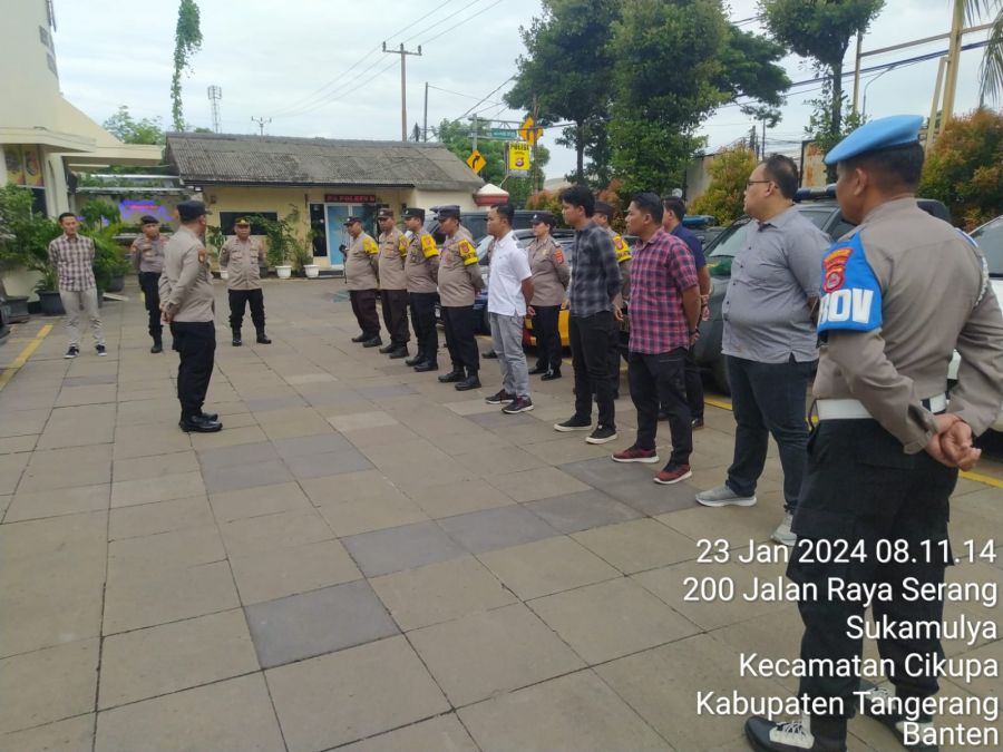 Pelaksanaan Apel Pagi dan Pengecekan Tahanan Mako Polsek Cikupa oleh Waka Polsek AKP Imade Arthana