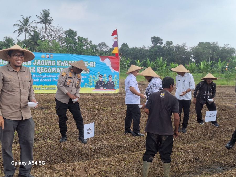 Penanaman Jagung Serentak Bersama Kapolri, Kapolresta Tangerang Siap Dukung Ketahanan Pangan
