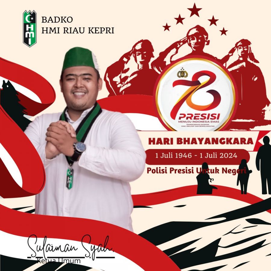 Peringatan Hari Bhayangkara ke-78, Begini Kata Ketum Badko HMI Riau Kepri