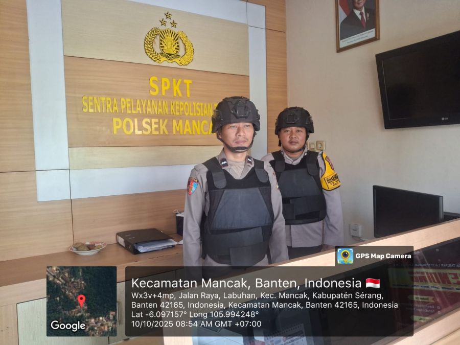 Personel Polsek Mancak Laksanakan Sispam Mako, Pastikan Keamanan Mako Tetap Kondusif