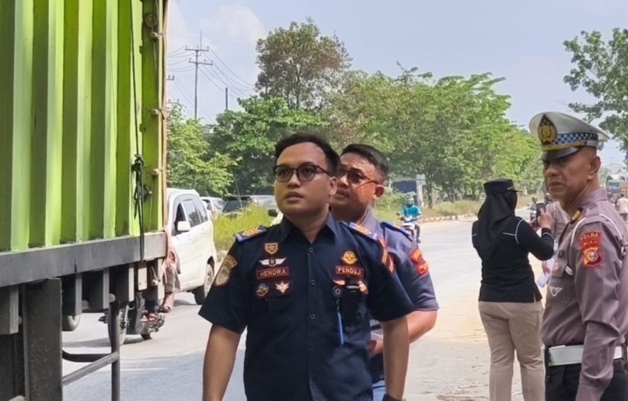 Polda Riau dan BPTD Razia Ramp Check Kendaraan Angkutan Barang