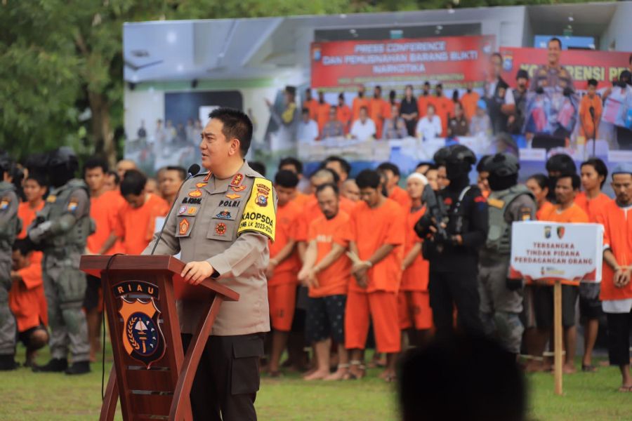 Polda Riau Musnahkan 1.597 Knalpot Brong Jelang Nataru