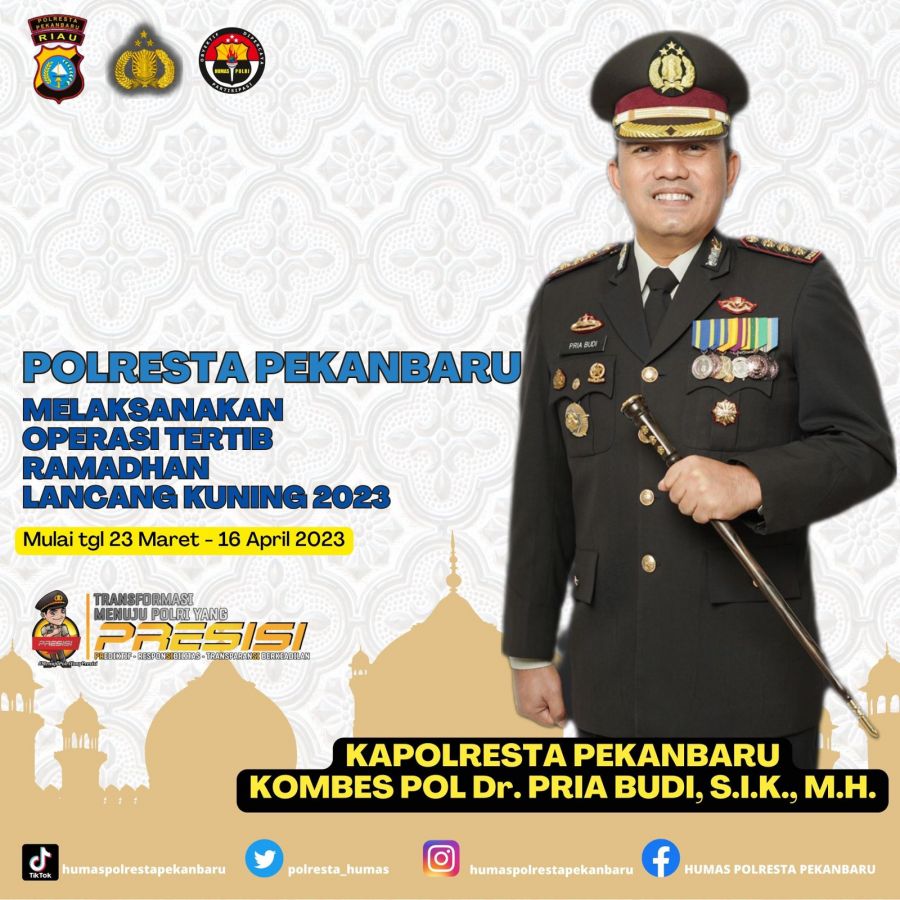 Polisi Gelar Operasi Tertib Ramadhan Lancang Kuning 2023 di Pekanbaru