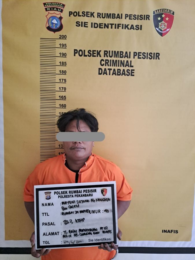 Polisi Tangkap Ningkun Usai Membobol Rumah Warga Rumbai