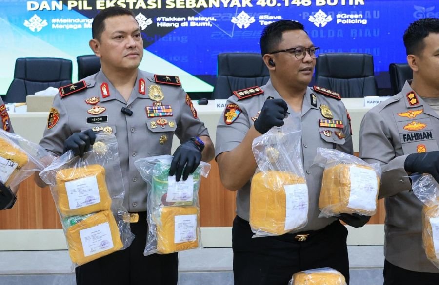 Polres Bengkalis Gagalkan Penyelundupan 16 Kg Sabu dan Ribuan Ekstasi ke Pekanbaru