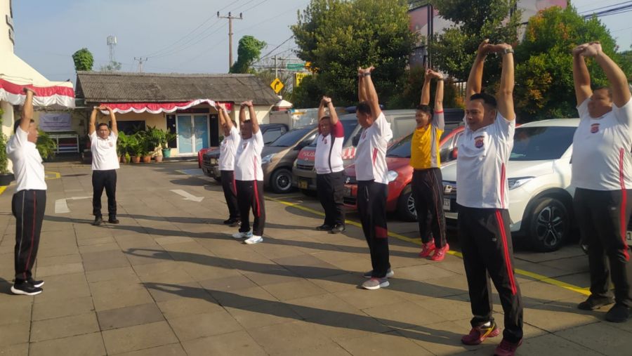 Polsek Cikupa Gelar Apel Pagi dan Senam Sehat Bersama Personel