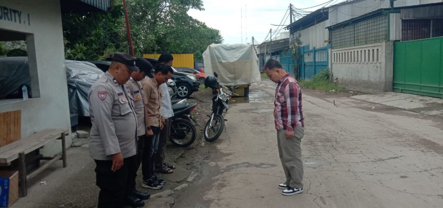 Polsek Cikupa Gelar Apel Pengamanan Aksi Unjuk Rasa Aliansi Buruh Banten Bersatu di Kawasan Industri