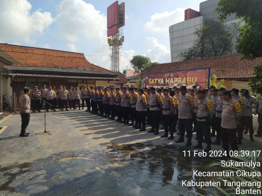 Polsek Cikupa Gelar Apel Persiapan Pam Pemilu 2024