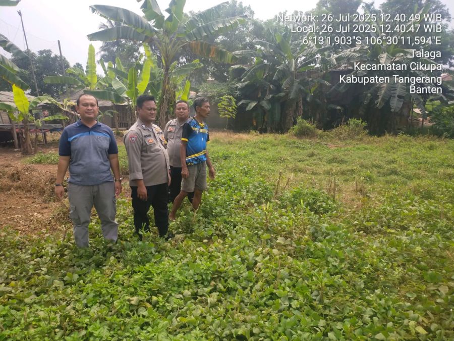 Polsek Cikupa Lakukan Pengecekan Lahan 5000 Meter untuk Program Ketahanan Pangan