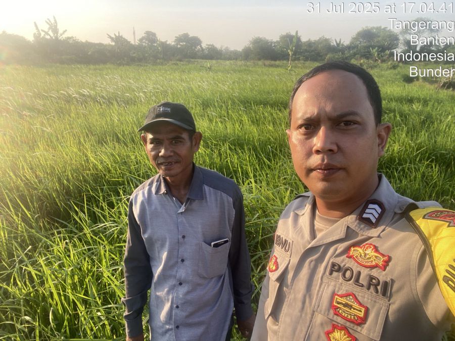 Polsek Cikupa Lakukan Pengecekan Lahan Program Commander Wish “Parakan Ketapang” Penanaman Jagung