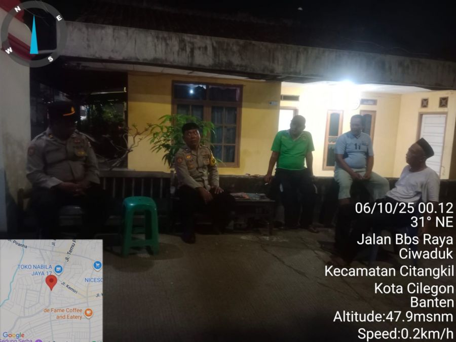 Polsek Cilegon Sambangi Pos Security, Jalin Komunikasi dan Sampaikan Pesan Kamtibmas