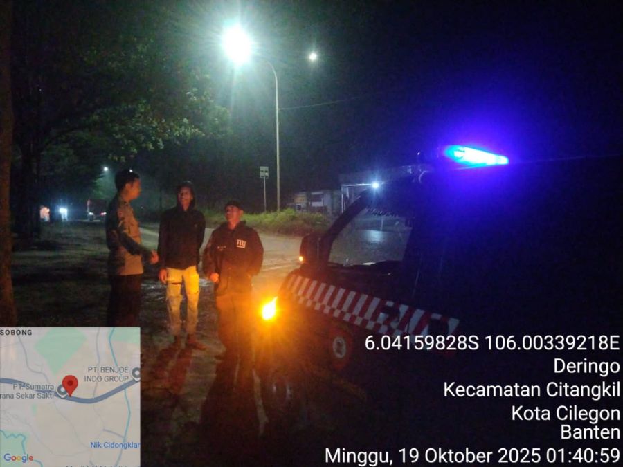 Polsek Ciwandan Laksanakan Patroli Blue Light Dalam Antisipasi Gangguan Kamtibmas.