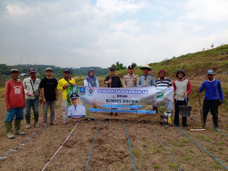 Polsek Mancak Dukung Program Ketahanan Pangan Lewat Penanaman Jagung