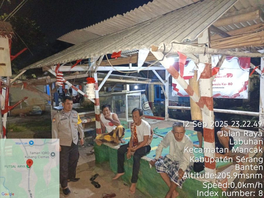 Polsek Mancak Laksanakan Patroli Mobile Blue Light Cegah 3C dan Gangguan Kamtibmas