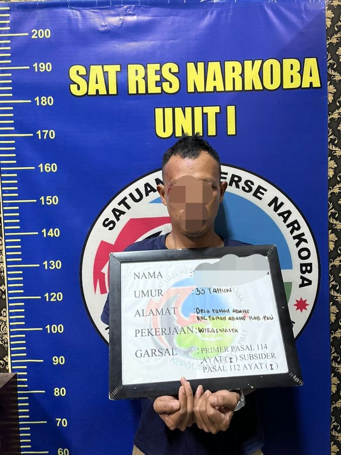 Pria Asal Jakarta Inisial DS Dibekuk Satres Narkoba Polres PALI Diduga Tinpidana Peredaran Narkoba