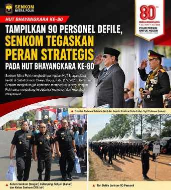 Senkom Hadiri HUT Bhayangkara ke-80, Perkuat Kolaborasi Wujudkan Kamtibmas Kondusif