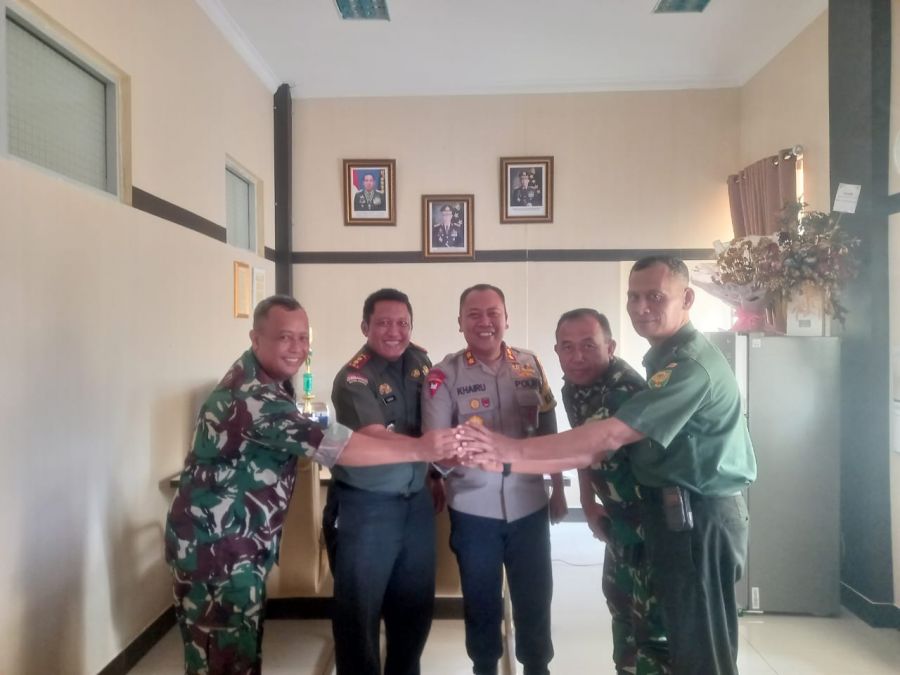 Sinergitas TNI-POLRI: Kapolres PALI Terima Silaturahmi Dandim 0404/ Muara Enim yang Baru