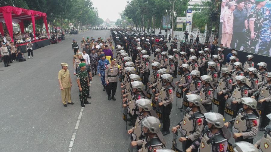 Sispamkota Sukses, Polda Riau Kerahkan Ratusan Personel Gabungan Pengamanan Pemilu 2024