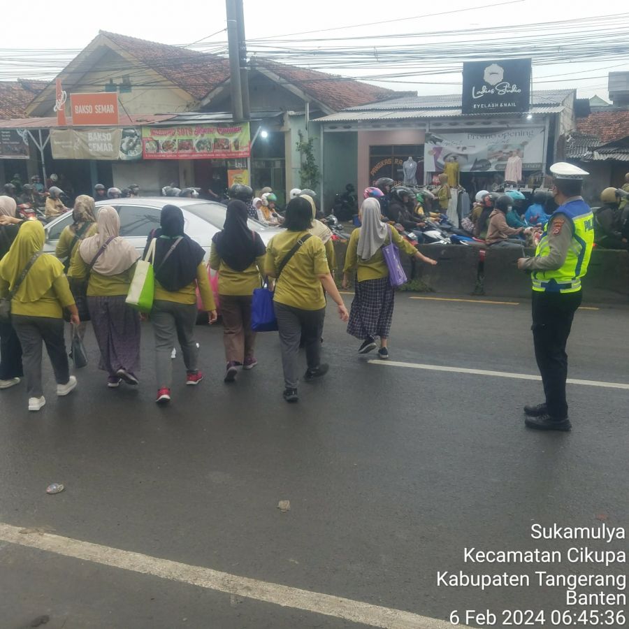 Situasi Lalin Terkendali, Hasil Operasi Protap Gatur Polsek Cikupa di Jalan Raya Serang