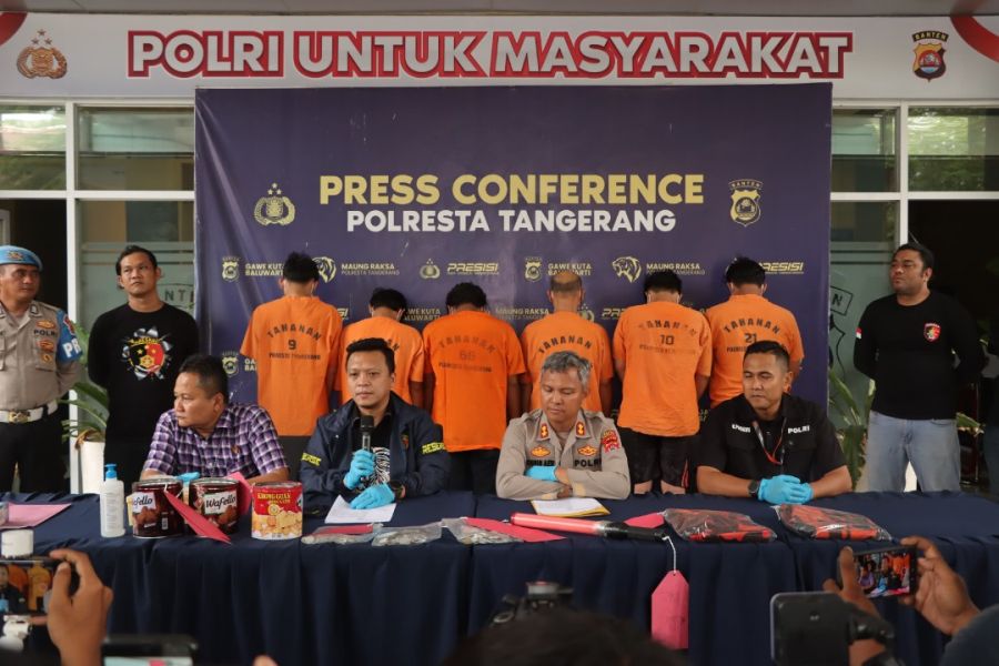 Tegas! Polresta Tangerang Lawan Premanisme, Tangkap 7 Anggota Oknum Ormas Pemalak Sopir Truk