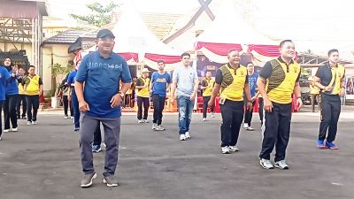 dari-jalan-santai-hingga-senam-ini-cara-polres-tanjab-barat-pererat-hubungan-antar-instansi